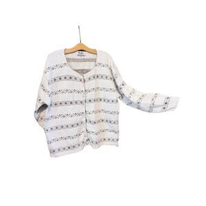 Vintage reba rose plus size 1X 100% cotton knit cardigan sweater USA New York